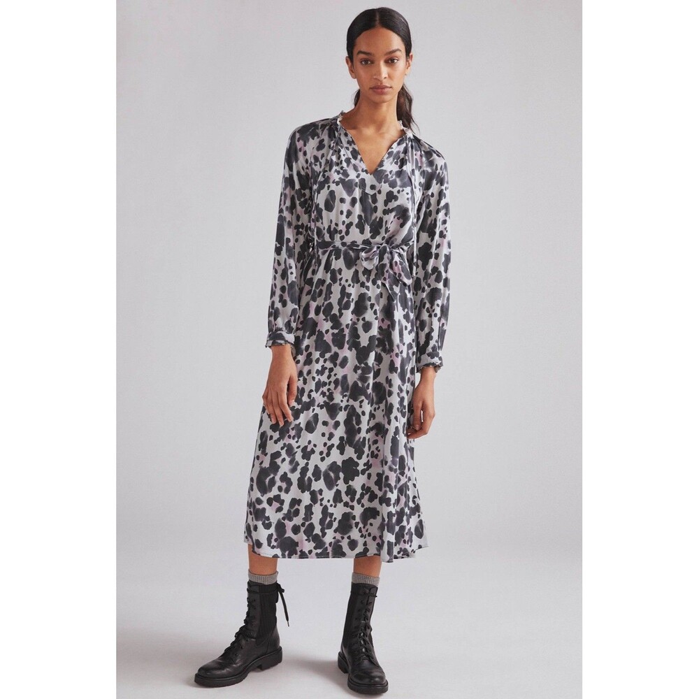 Anthropologie Cloth & Stone Leopard Midi Dress Women XS Office Event Career